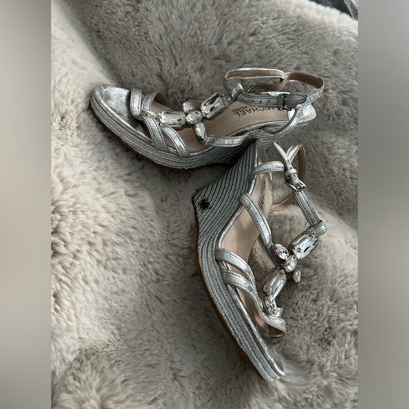 Silver Michael Michael Kors rhinestone sandals - Picture 2 of 10